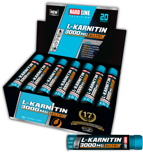 Hardline L-Karnitin Matrix 20 Ampul - 3000mg - 1