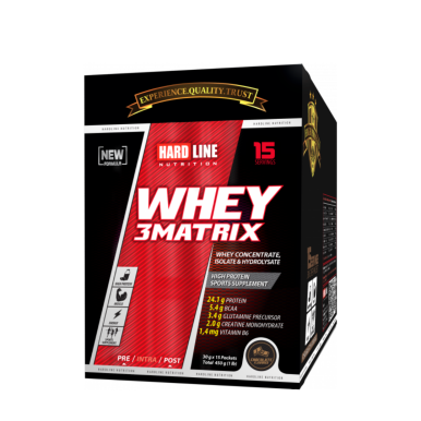Hardline Whey 3Matrix Tek Kullanımlık 15 Adet - 450gr - Hardline