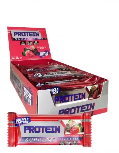 Musclestation Protein Bar Strawberry Blush 24x40gr - 1