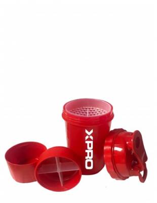 Xpro 3 Bölmeli Shaker Kırmızı 500ml - 2