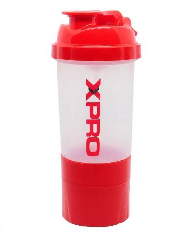 Xpro 3 Kademeli Şeffaf Shaker Kırmızı 500ml - 1